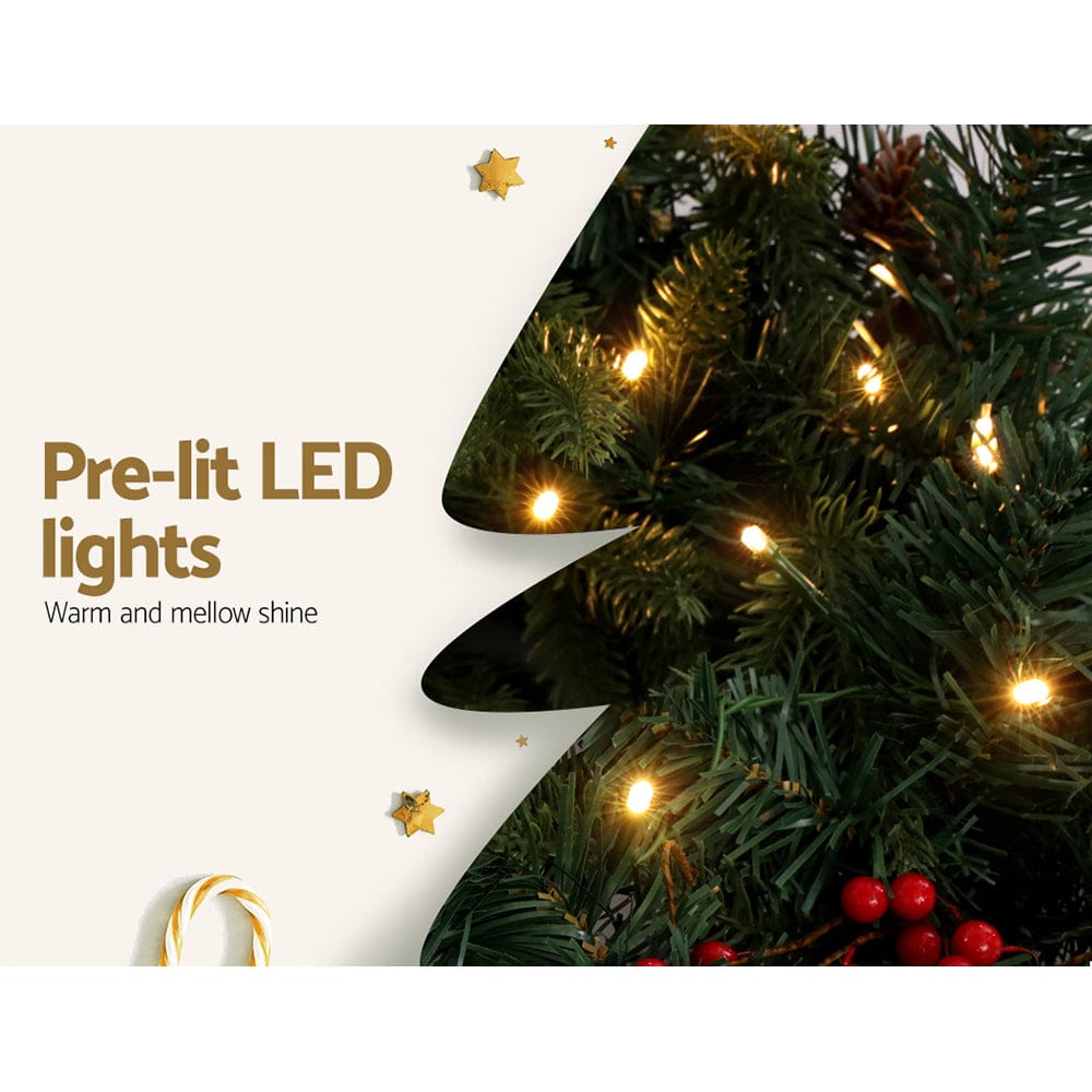 Jingle Jollys Occasions > Christmas > Outdoor Decorations & Lights Jingle Jollys 2.4m Christmas Garland with LED Lights Decorations Xmas Party