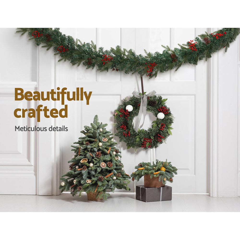 Jingle Jollys Occasions > Christmas > Outdoor Decorations & Lights Jingle Jollys 2.4m Christmas Garland with LED Lights Decorations Xmas Party