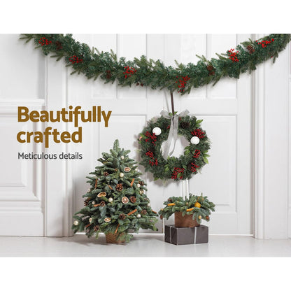 Jingle Jollys Occasions > Christmas > Outdoor Decorations & Lights Jingle Jollys 2.4m Christmas Garland with LED Lights Decorations Xmas Party