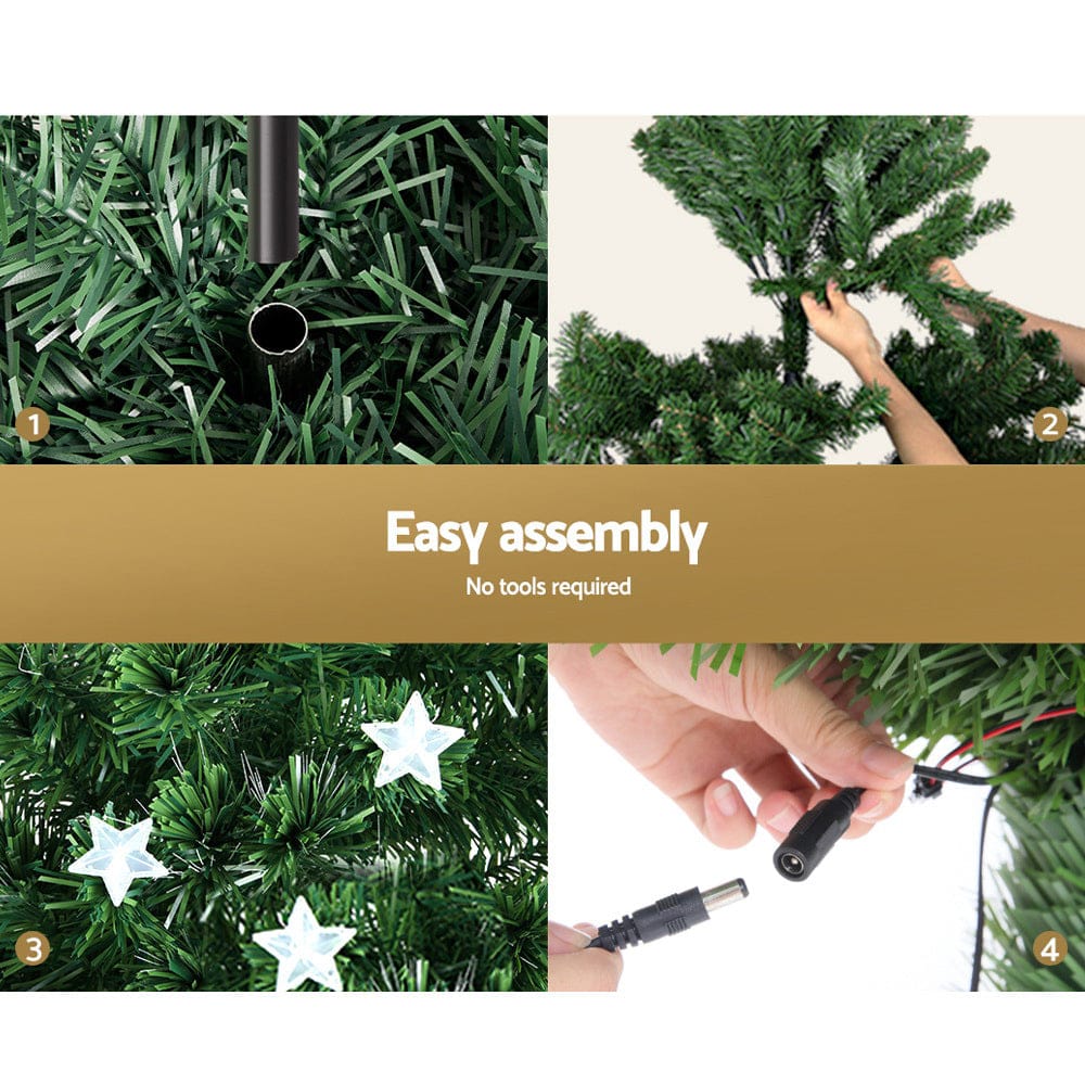 Jingle Jollys Occasions > Christmas > Outdoor Decorations & Lights Jingle Jollys 2.4m Christmas Tree Optic Fibre LED Xmas tree Multi Colour