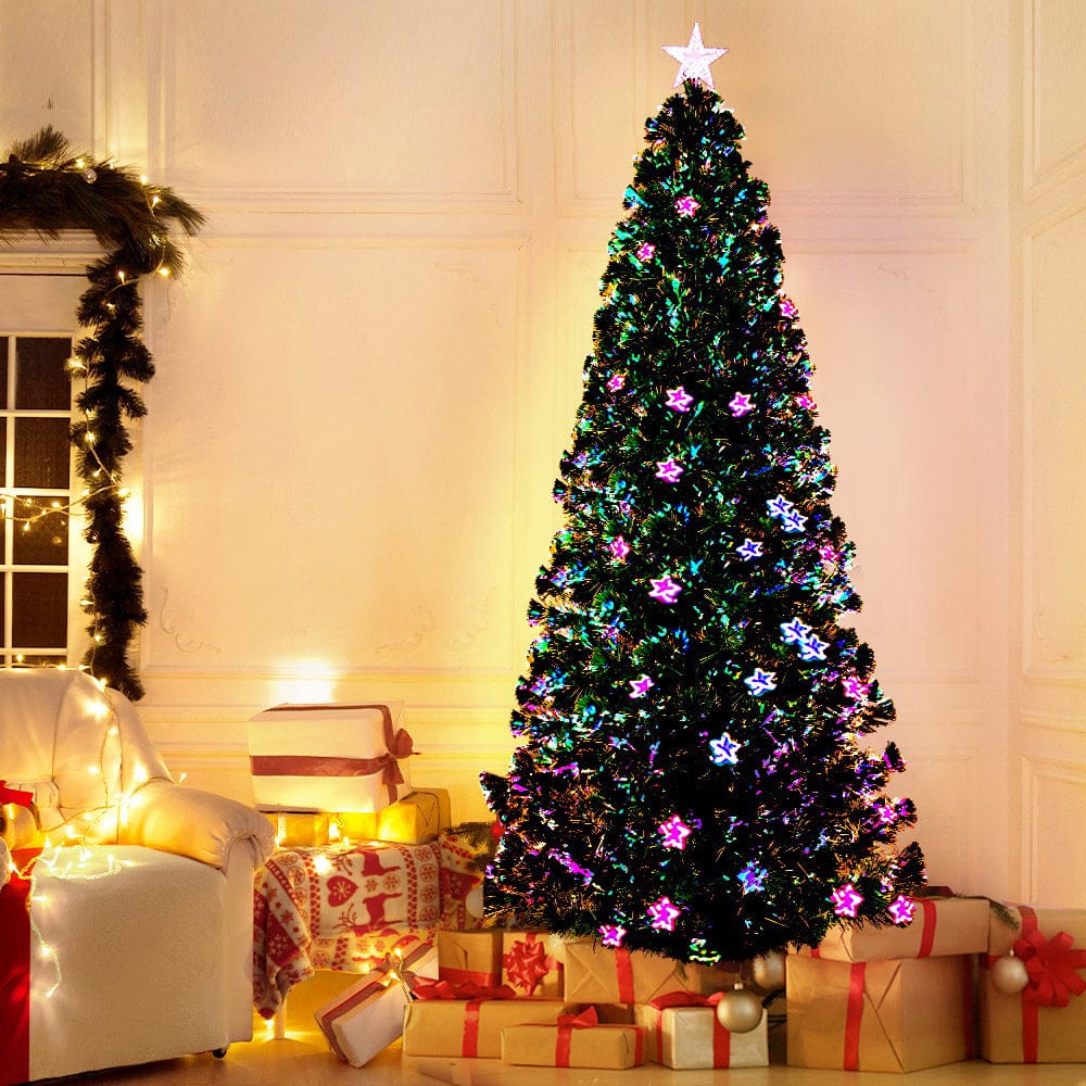 Jingle Jollys Occasions > Christmas > Outdoor Decorations & Lights Jingle Jollys 2.4m Christmas Tree Optic Fibre LED Xmas tree Multi Colour