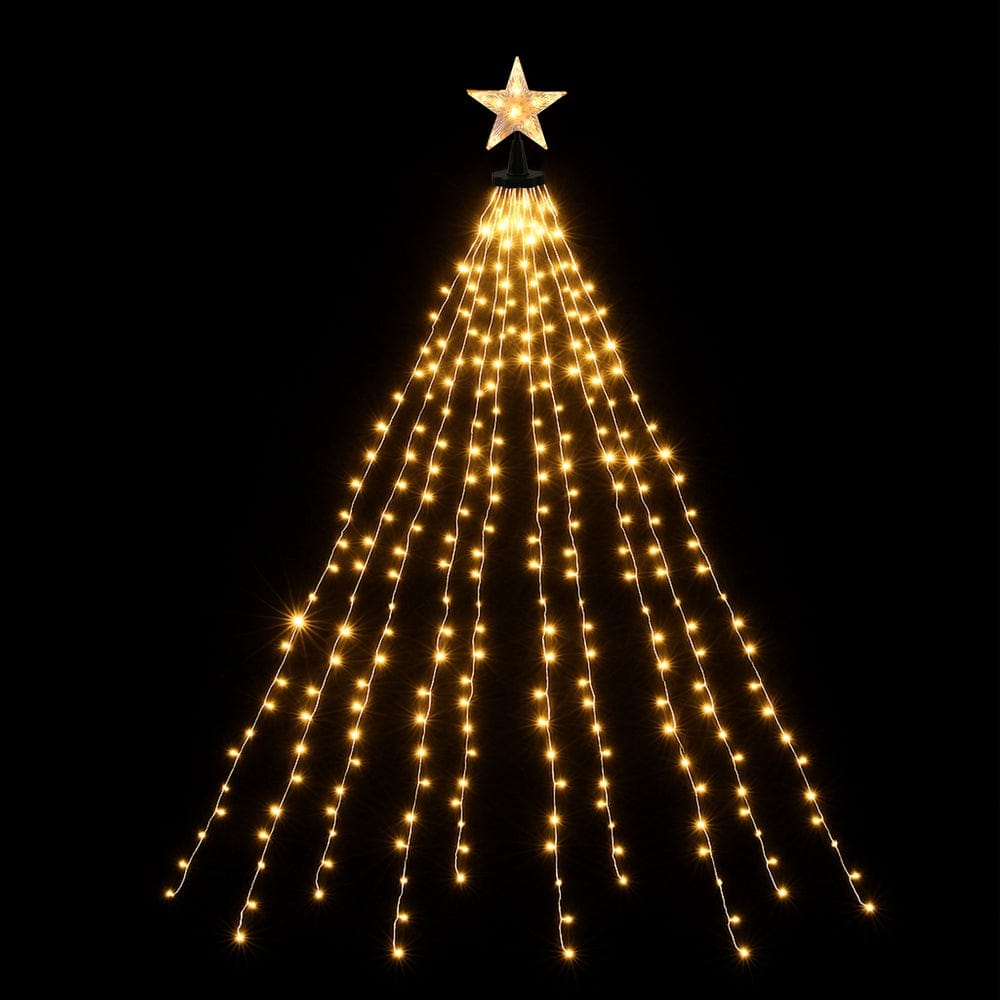 Jingle Jollys Occasions > Christmas > Outdoor Decorations & Lights Jingle Jollys 2.5M Christmas Lights Waterfall String Light 300 LED Star Topper