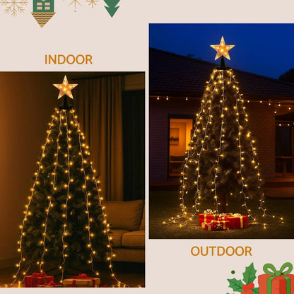 Jingle Jollys Occasions > Christmas > Outdoor Decorations & Lights Jingle Jollys 2.5M Christmas Lights Waterfall String Light 300 LED Star Topper