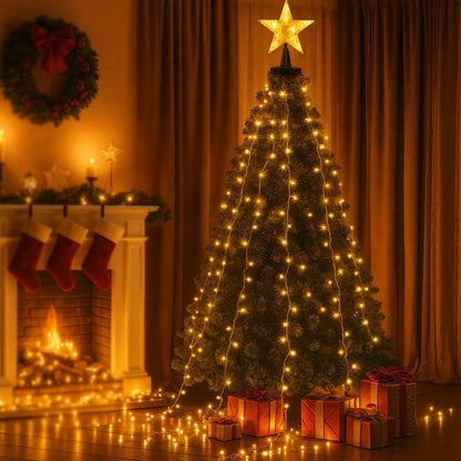 Jingle Jollys Occasions > Christmas > Outdoor Decorations & Lights Jingle Jollys 2.5M Christmas Lights Waterfall String Light 300 LED Star Topper