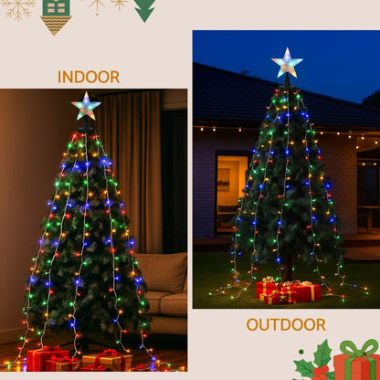 Jingle Jollys Occasions > Christmas > Outdoor Decorations & Lights Jingle Jollys 2.5M Christmas Lights Waterfall String Light 300 LED Star Topper