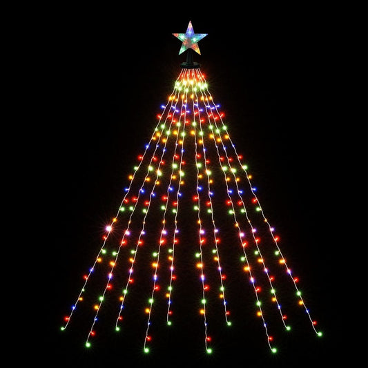 Jingle Jollys Occasions > Christmas > Outdoor Decorations & Lights Jingle Jollys 2.5M Christmas Lights Waterfall String Light 300 LED Star Topper