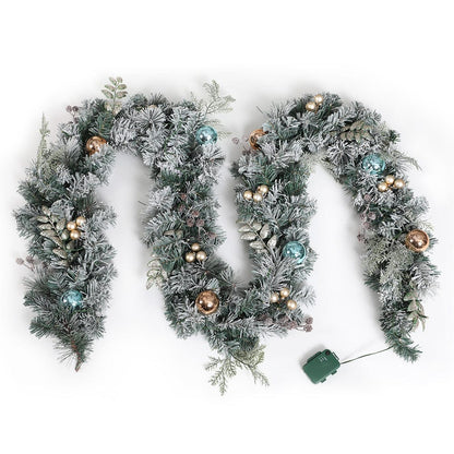 Jingle Jollys Occasions > Christmas > Outdoor Decorations & Lights Jingle Jollys 2.7m Christmas Garland with LED Lights Snowy Decoration Xmas Party