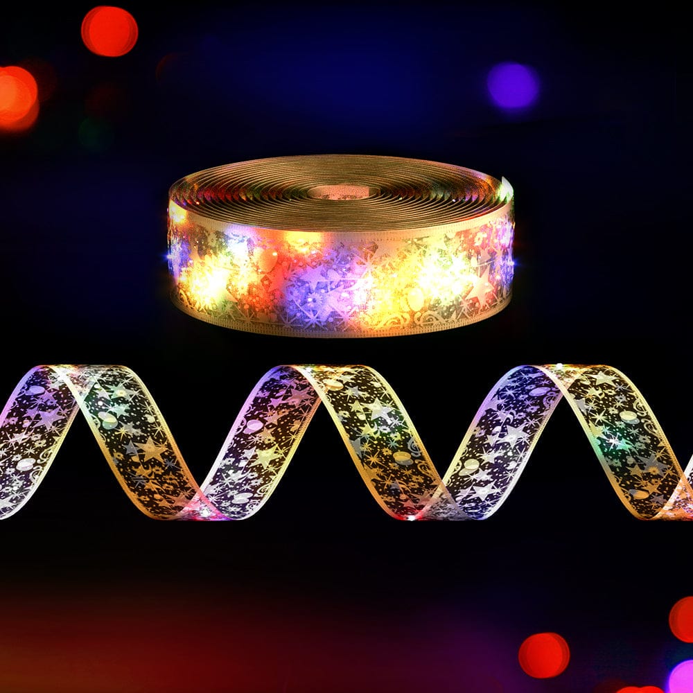Jingle Jollys Occasions > Christmas > Outdoor Decorations & Lights Jingle Jollys 20M Christmas Lights Fairy Ribbon Light 200 LED Xmas Decor Golden