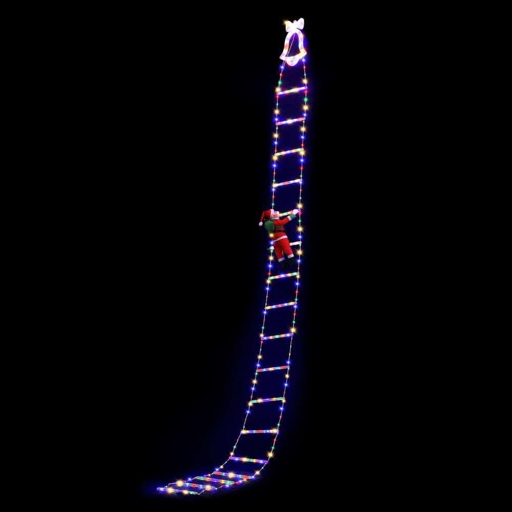Jingle Jollys Occasions > Christmas > Outdoor Decorations & Lights Jingle Jollys 3.5M Christmas Lights 300 LED Ladder Light with Santa Claus Decor