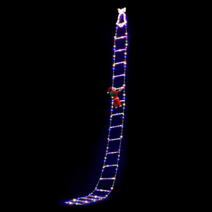 Jingle Jollys Occasions > Christmas > Outdoor Decorations & Lights Jingle Jollys 3.5M Christmas Lights 300 LED Ladder Light with Santa Claus Decor