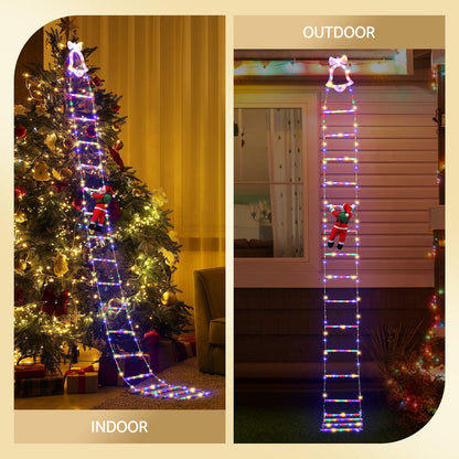Jingle Jollys Occasions > Christmas > Outdoor Decorations & Lights Jingle Jollys 3.5M Christmas Lights 300 LED Ladder Light with Santa Claus Decor