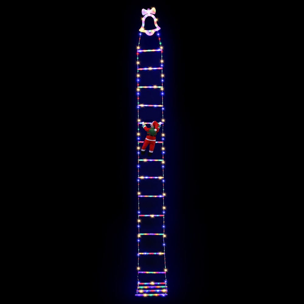 Jingle Jollys Occasions > Christmas > Outdoor Decorations & Lights Jingle Jollys 3.5M Christmas Lights 300 LED Ladder Light with Santa Claus Decor