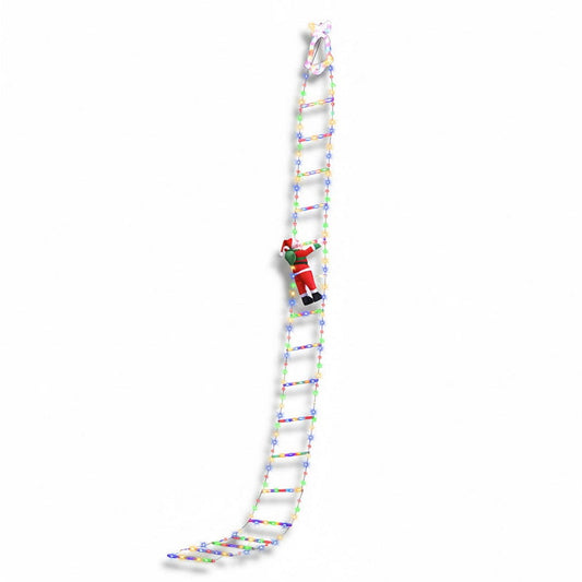 Jingle Jollys Occasions > Christmas > Outdoor Decorations & Lights Jingle Jollys 3.5M Christmas Lights 300 LED Ladder Light with Santa Claus Decor