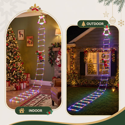 Jingle Jollys Occasions > Christmas > Outdoor Decorations & Lights Jingle Jollys 3.5M Christmas Lights 300 LED Ladder Light with Santa Claus Decor