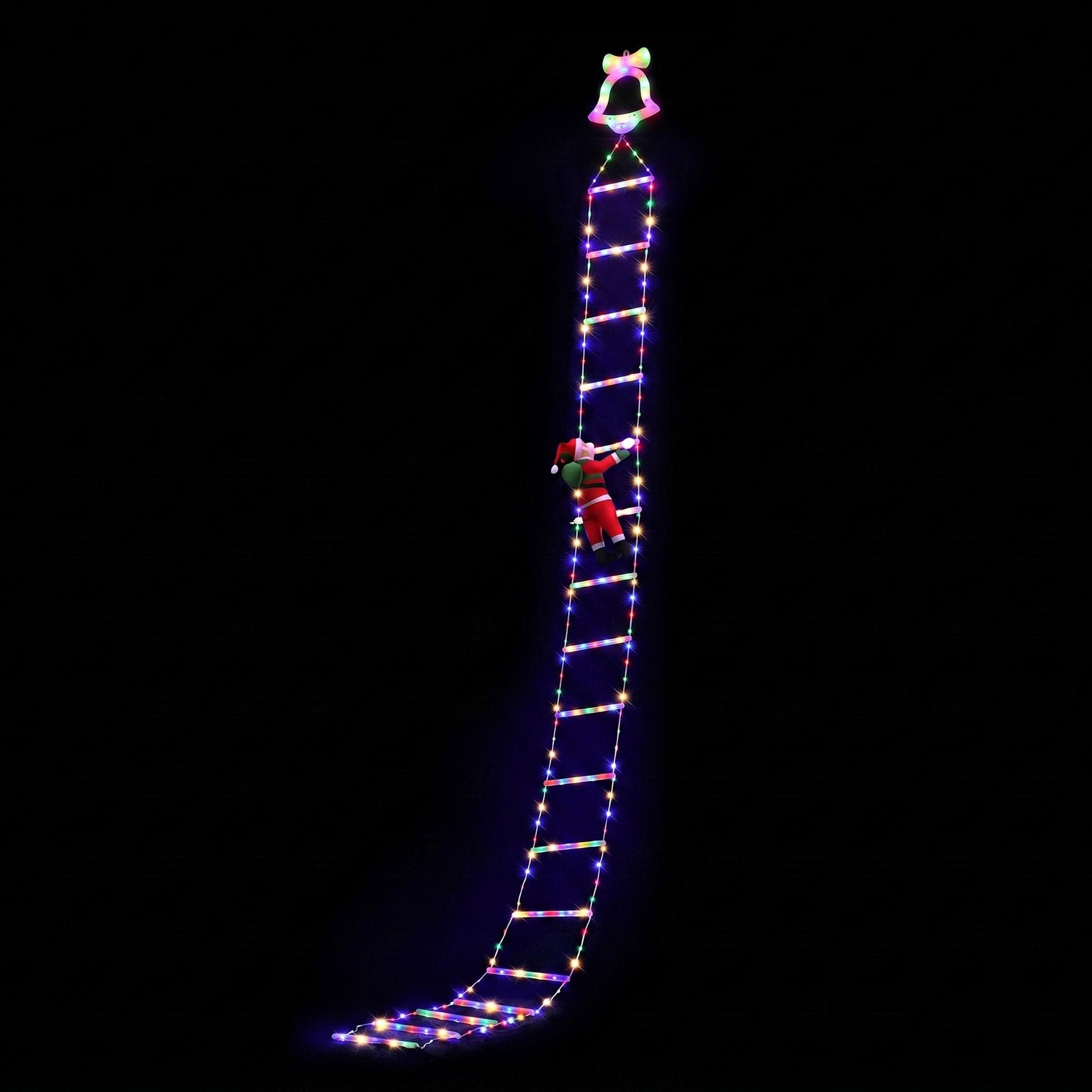 Jingle Jollys Occasions > Christmas > Outdoor Decorations & Lights Jingle Jollys 3.5M Christmas Lights 300 LED Ladder Light with Santa Claus Decor