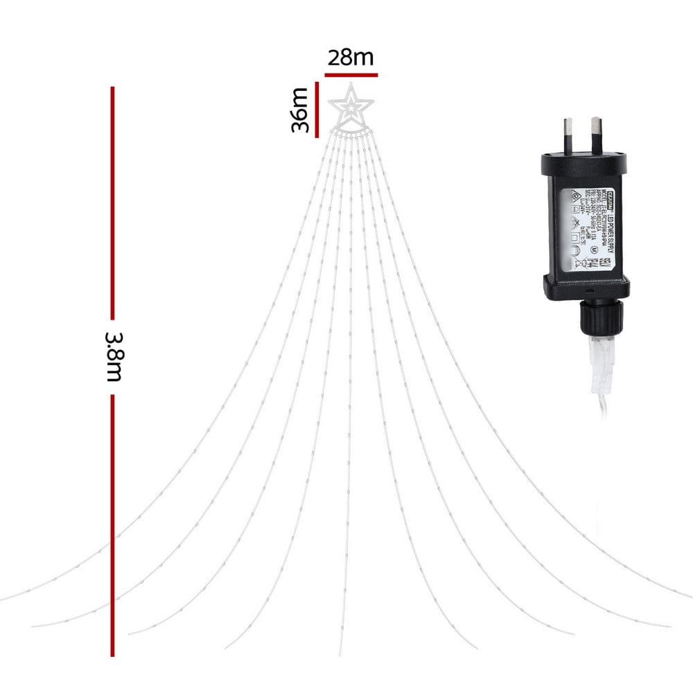 Jingle Jollys Occasions > Christmas > Outdoor Decorations & Lights Jingle Jollys 3.8M Christmas Lights Waterfall String Light 340 LED