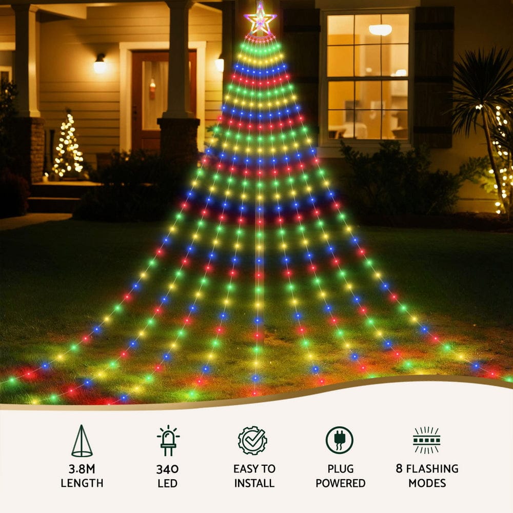 Jingle Jollys Occasions > Christmas > Outdoor Decorations & Lights Jingle Jollys 3.8M Christmas Lights Waterfall String Light 340 LED