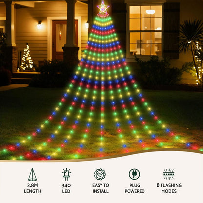 Jingle Jollys Occasions > Christmas > Outdoor Decorations & Lights Jingle Jollys 3.8M Christmas Lights Waterfall String Light 340 LED