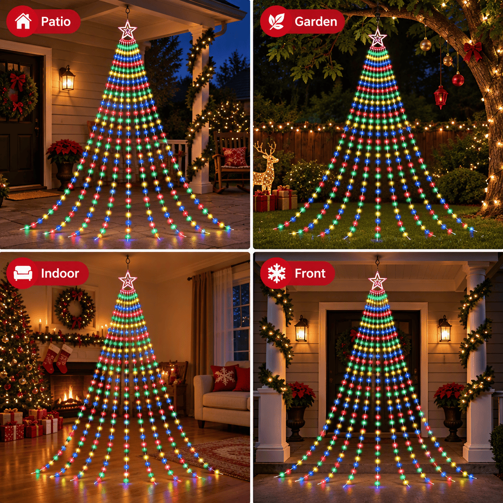 Jingle Jollys Occasions > Christmas > Outdoor Decorations & Lights Jingle Jollys 3.8M Christmas Lights Waterfall String Light 340 LED