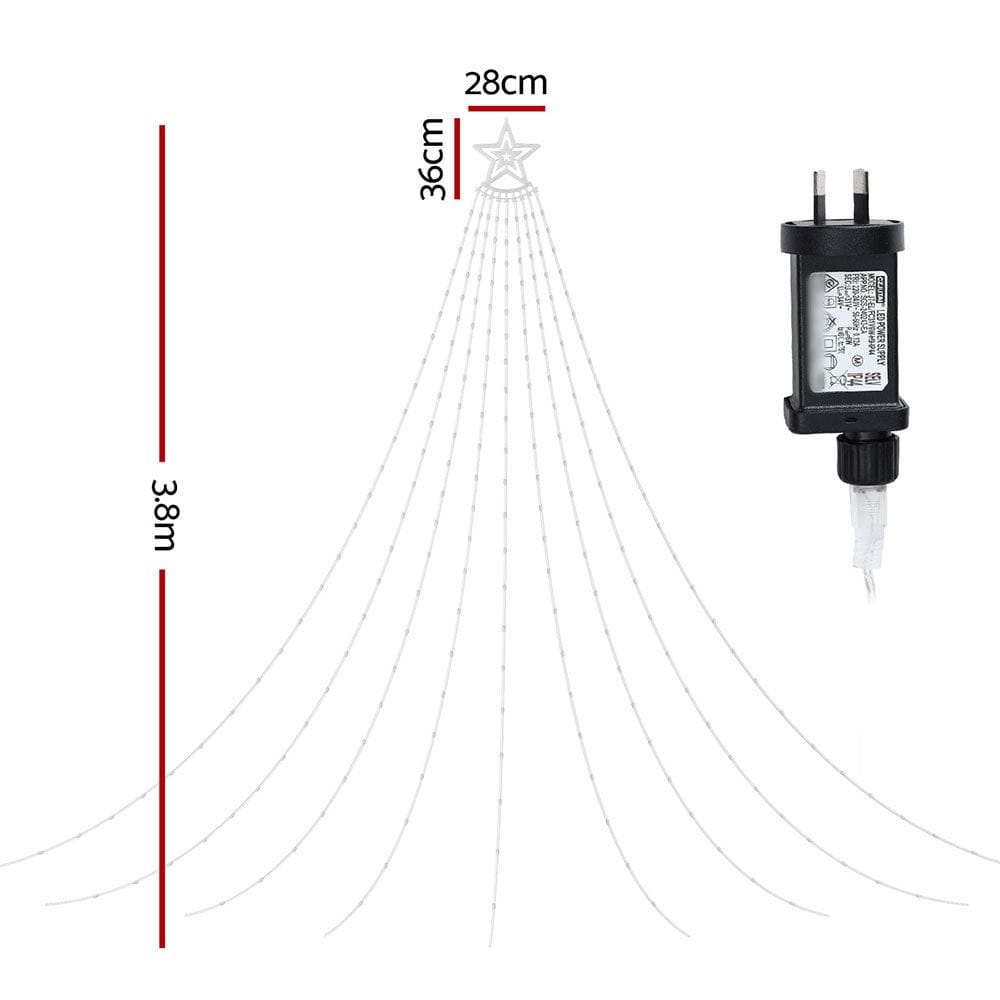 Jingle Jollys Occasions > Christmas > Outdoor Decorations & Lights Jingle Jollys 3.8M Christmas Lights Waterfall String Light 340 LED