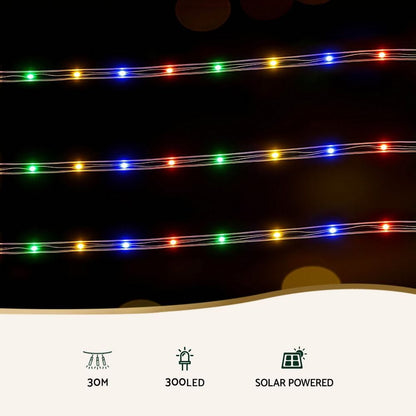 Jingle Jollys Occasions > Christmas > Outdoor Decorations & Lights Jingle Jollys 30M Christmas Lights String Rope Light Decoration 300 LED Colorful