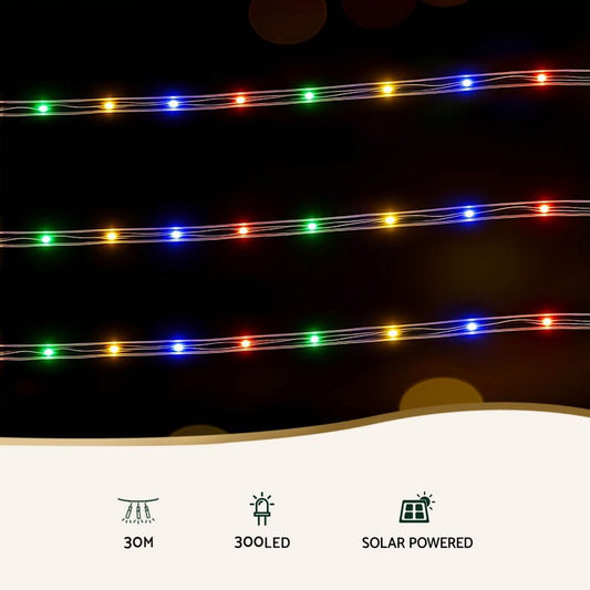 Jingle Jollys Occasions > Christmas > Outdoor Decorations & Lights Jingle Jollys 30M Christmas Lights String Rope Light Decoration 300 LED Colorful