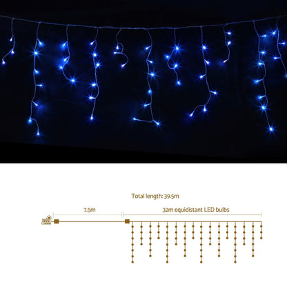 Jingle Jollys Occasions > Christmas > Outdoor Decorations & Lights Jingle Jollys 32M Christmas Lights Solar Icicle String Lights 960 LED Blue