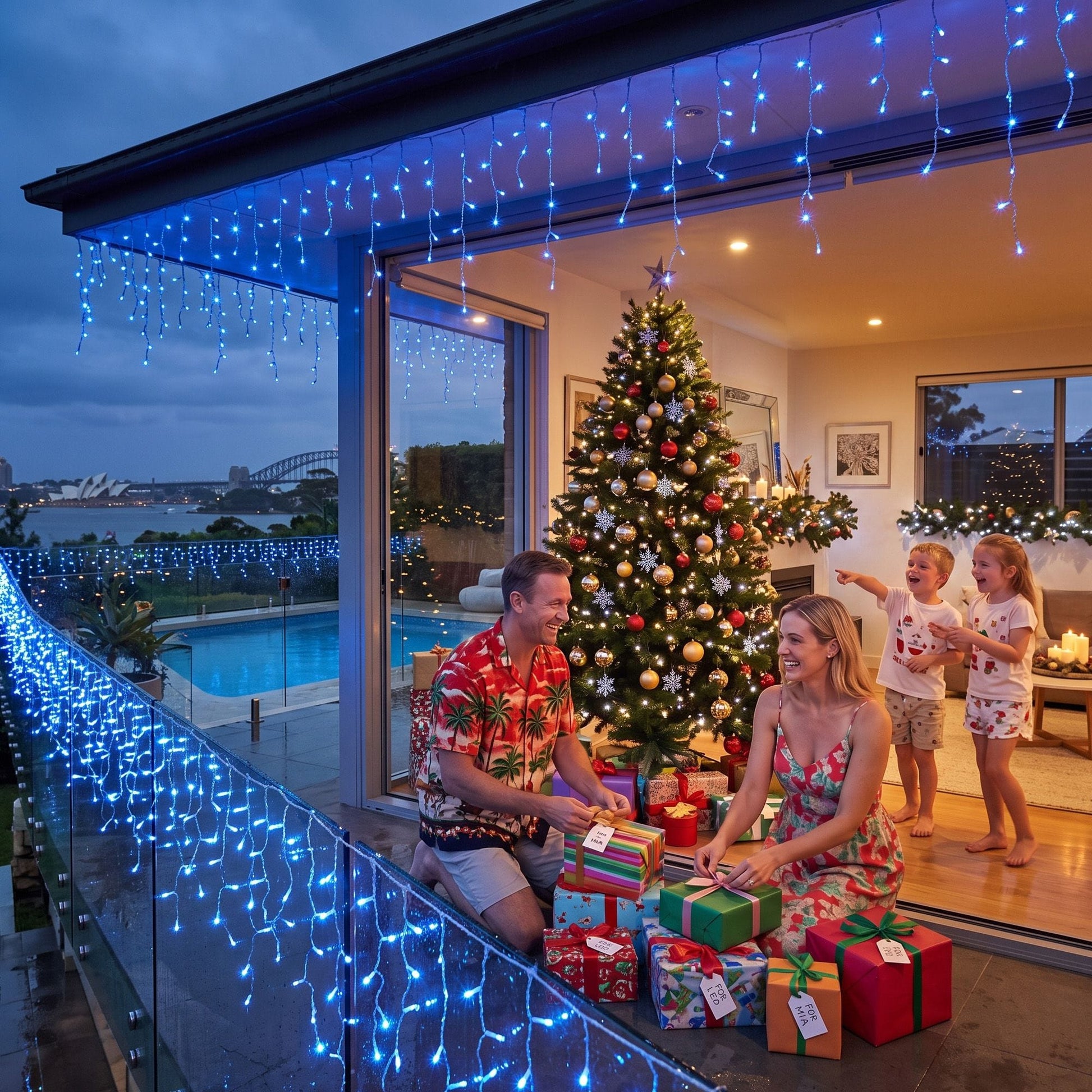 Jingle Jollys Occasions > Christmas > Outdoor Decorations & Lights Jingle Jollys 32M Christmas Lights Solar Icicle String Lights 960 LED Blue