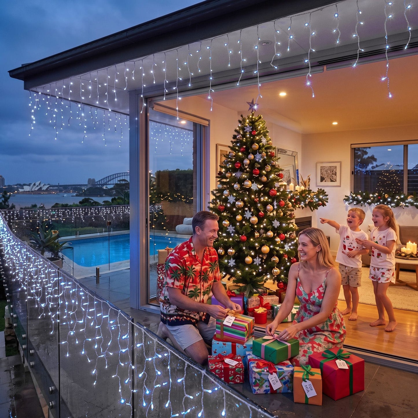 Jingle Jollys Occasions > Christmas > Outdoor Decorations & Lights Jingle Jollys 32M Christmas Lights Solar Icicle String Lights 960 LED Cool White
