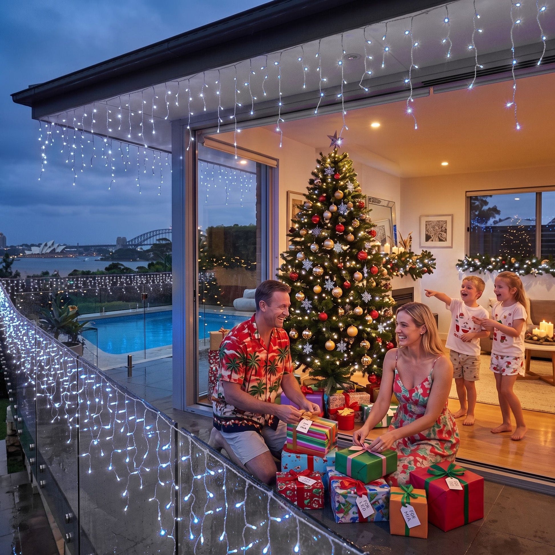 Jingle Jollys Occasions > Christmas > Outdoor Decorations & Lights Jingle Jollys 32M Christmas Lights Solar Icicle String Lights 960 LED Cool White
