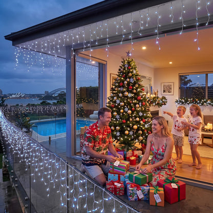 Jingle Jollys Occasions > Christmas > Outdoor Decorations & Lights Jingle Jollys 32M Christmas Lights Solar Icicle String Lights 960 LED Cool White