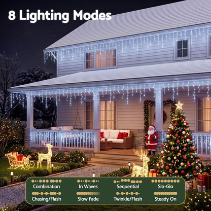 Jingle Jollys Occasions > Christmas > Outdoor Decorations & Lights Jingle Jollys 32M Christmas Lights Solar Icicle String Lights 960 LED Cool White