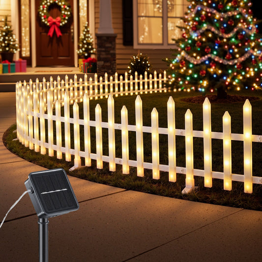 Jingle Jollys Occasions > Christmas > Outdoor Decorations & Lights Jingle Jollys 3m Solar Christmas Fence Lights Outdoor Garden Path Decor Warm White 8pc