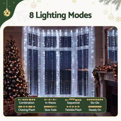 Jingle Jollys Occasions > Christmas > Outdoor Decorations & Lights Jingle Jollys 3X3M Christmas Lights Curtain String Light 300 LED Cool White