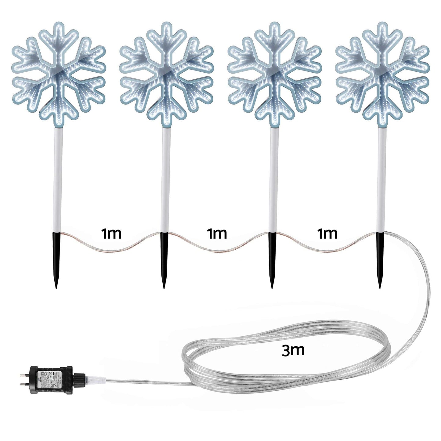 Jingle Jollys Occasions > Christmas > Outdoor Decorations & Lights Jingle Jollys 4 Pack Christmas Lights Path Lights Garden Decoration Outdoor Pathway Lighting