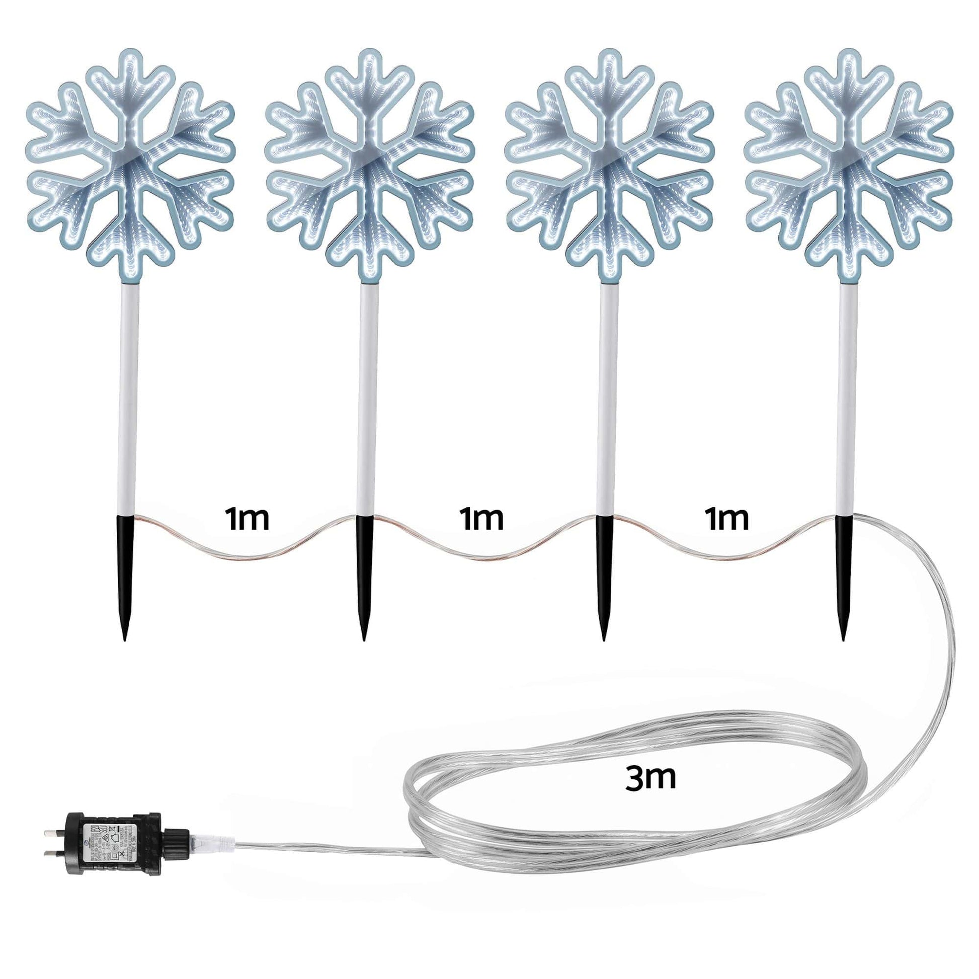 Jingle Jollys Occasions > Christmas > Outdoor Decorations & Lights Jingle Jollys 4 Pack Christmas Lights Path Lights Garden Decoration Outdoor Pathway Lighting