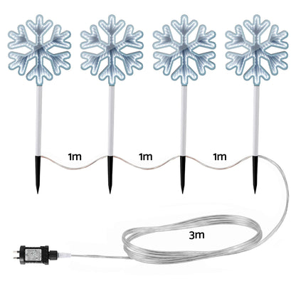 Jingle Jollys Occasions > Christmas > Outdoor Decorations & Lights Jingle Jollys 4 Pack Christmas Lights Path Lights Garden Decoration Outdoor Pathway Lighting