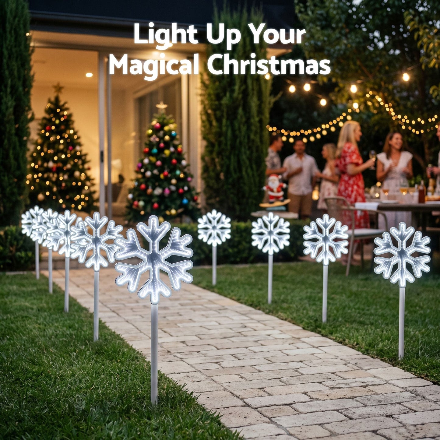 Jingle Jollys Occasions > Christmas > Outdoor Decorations & Lights Jingle Jollys 4 Pack Christmas Lights Path Lights Garden Decoration Outdoor Pathway Lighting