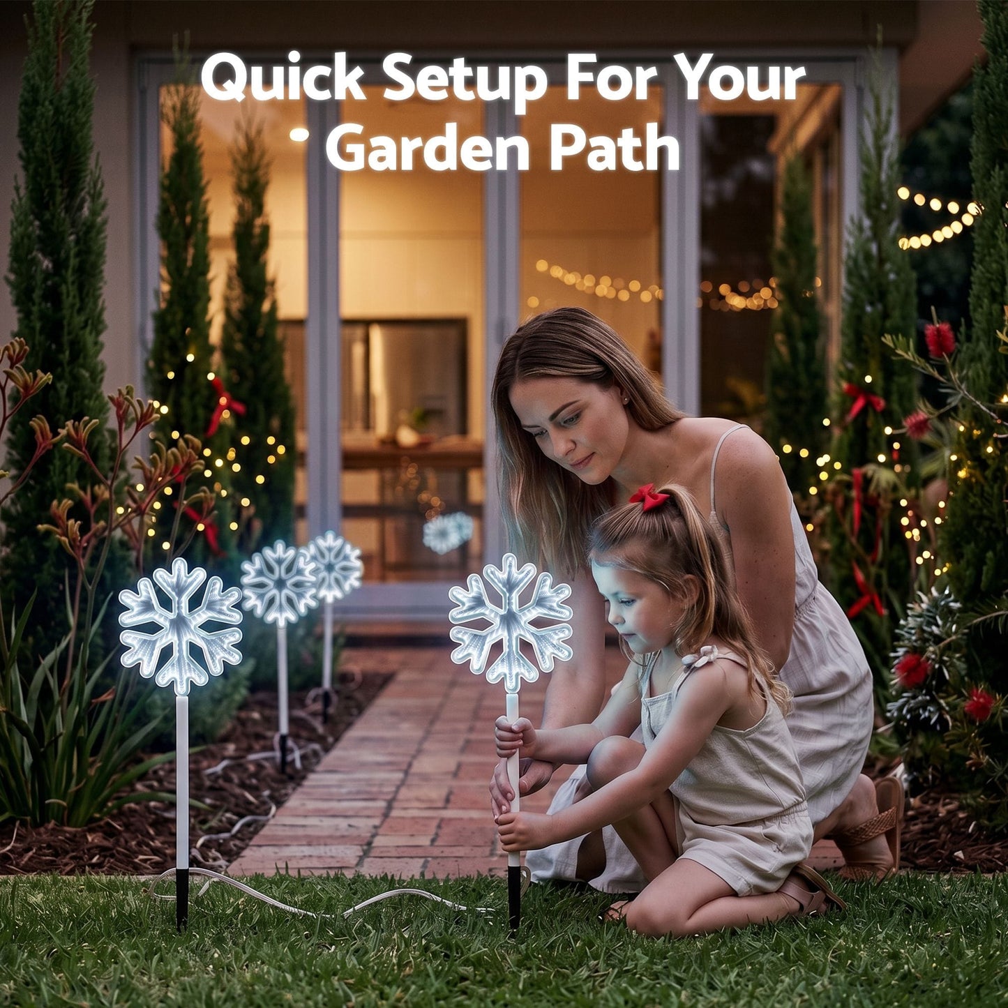 Jingle Jollys Occasions > Christmas > Outdoor Decorations & Lights Jingle Jollys 4 Pack Christmas Lights Path Lights Garden Decoration Outdoor Pathway Lighting
