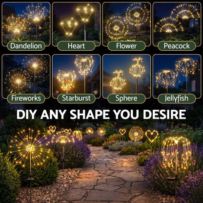 Jingle Jollys Occasions > Christmas > Outdoor Decorations & Lights Jingle Jollys 4 Pack Christmas Lights Solar Firework Outdoor Garden Lights DIY Decoration Warm White