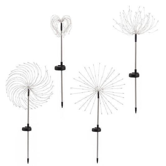 Jingle Jollys Occasions > Christmas > Outdoor Decorations & Lights Jingle Jollys 4 Pack Christmas Lights Solar Firework Outdoor Garden Lights DIY Decoration Warm White