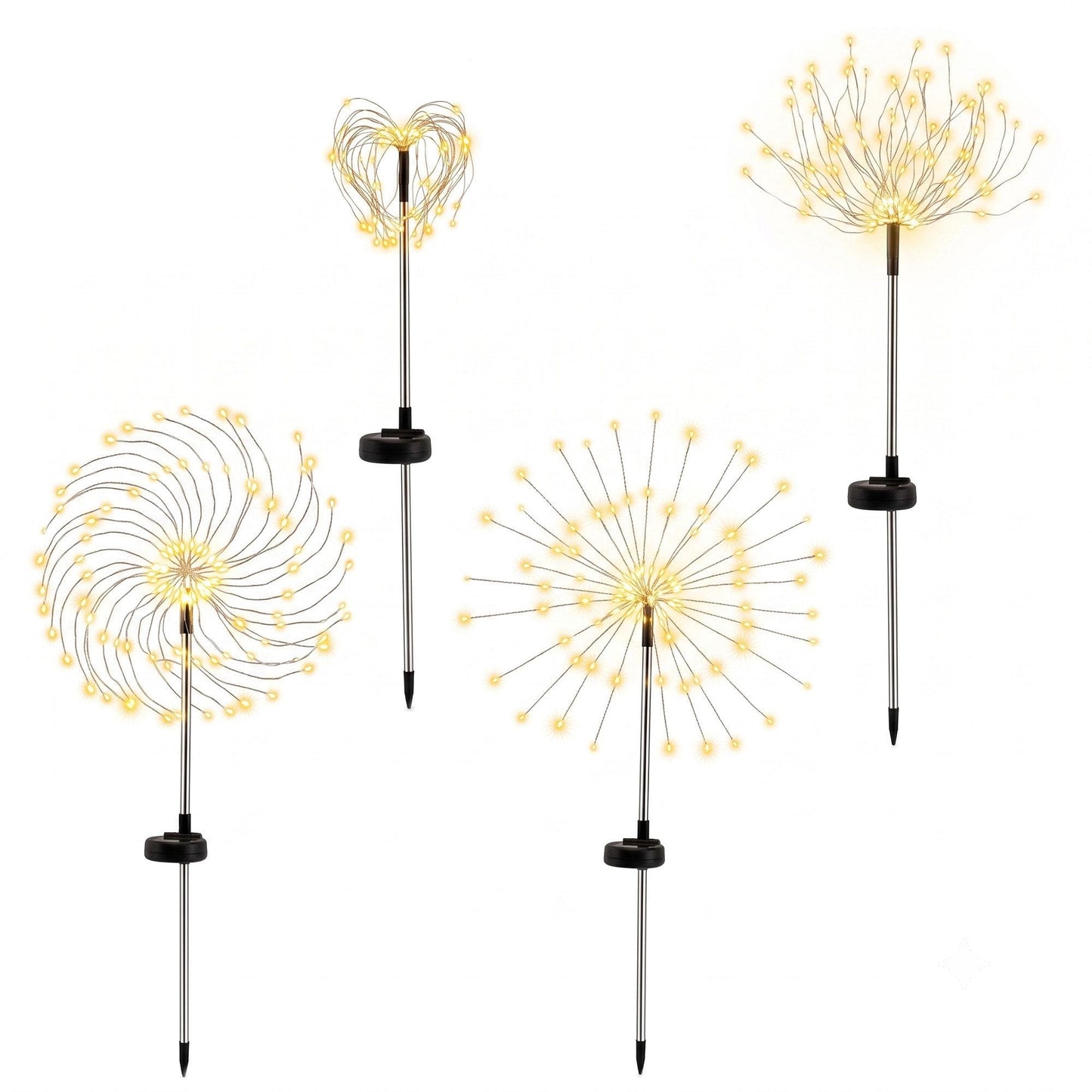 Jingle Jollys Occasions > Christmas > Outdoor Decorations & Lights Jingle Jollys 4 Pack Christmas Lights Solar Firework Outdoor Garden Lights DIY Decoration Warm White