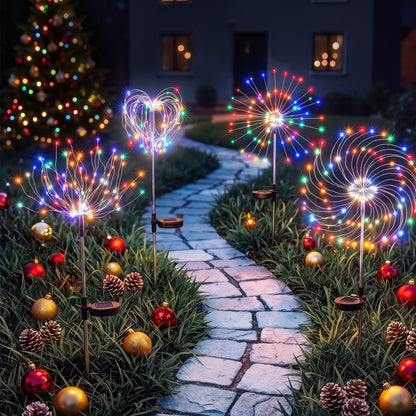 Jingle Jollys Occasions > Christmas > Outdoor Decorations & Lights Jingle Jollys 4 Pack Christmas Path Lights Solar Firework Garden Decoration Multicolour