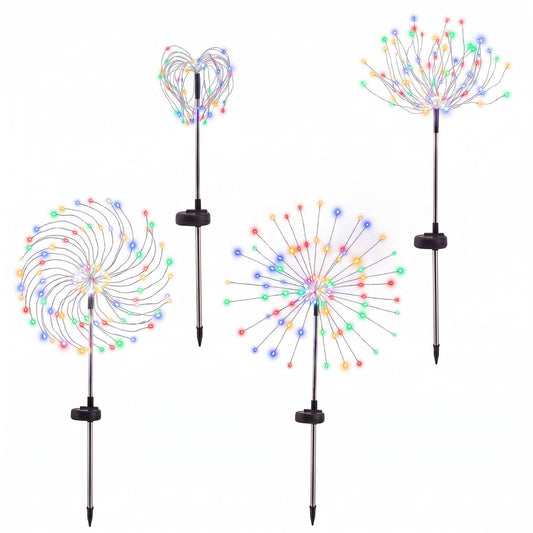 Jingle Jollys Occasions > Christmas > Outdoor Decorations & Lights Jingle Jollys 4 Pack Christmas Path Lights Solar Firework Garden Decoration Multicolour