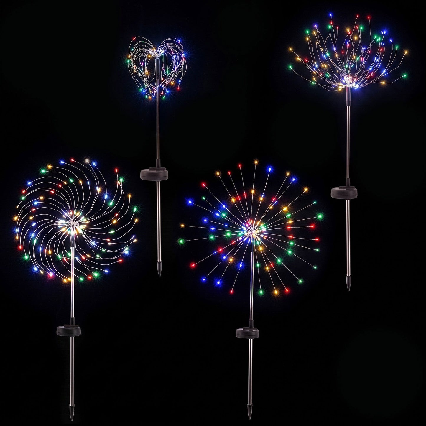 Jingle Jollys Occasions > Christmas > Outdoor Decorations & Lights Jingle Jollys 4 Pack Christmas Path Lights Solar Firework Garden Decoration Multicolour
