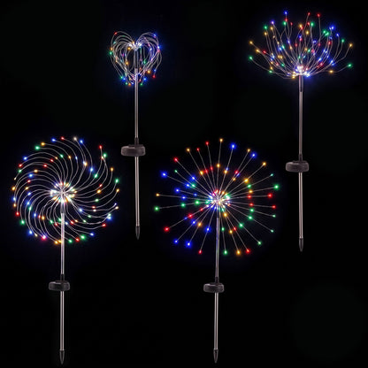 Jingle Jollys Occasions > Christmas > Outdoor Decorations & Lights Jingle Jollys 4 Pack Christmas Path Lights Solar Firework Garden Decoration Multicolour