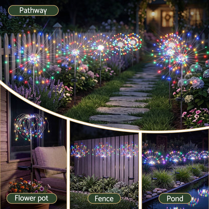 Jingle Jollys Occasions > Christmas > Outdoor Decorations & Lights Jingle Jollys 4 Pack Christmas Path Lights Solar Firework Garden Decoration Multicolour