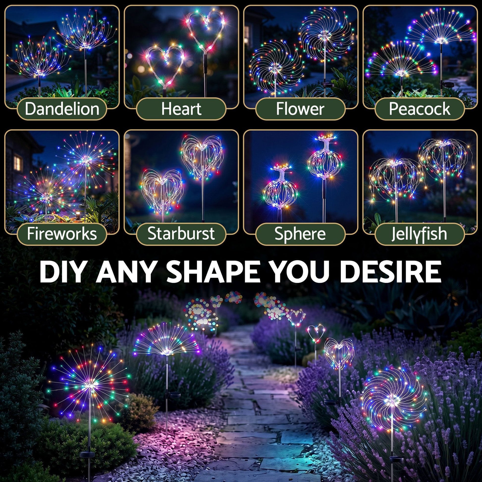 Jingle Jollys Occasions > Christmas > Outdoor Decorations & Lights Jingle Jollys 4 Pack Christmas Path Lights Solar Firework Garden Decoration Multicolour