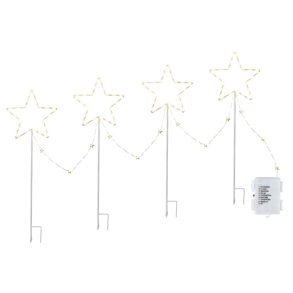 Jingle Jollys Occasions > Christmas > Outdoor Decorations & Lights Jingle Jollys 4 PCS Christmas Lights Path Ground Light Garden Decorations 144 LED