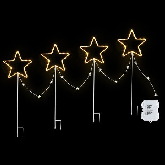 Jingle Jollys Occasions > Christmas > Outdoor Decorations & Lights Jingle Jollys 4 PCS Christmas Lights Path Ground Light Garden Decorations 144 LED